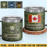 Personalized Canadian Army Veteran Rank Camo & Name Coffee Cup 3D Printed AHVA241694