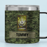 Personalized Canadian Army Veteran Rank Camo & Name Coffee Cup 3D Printed AHVA241694