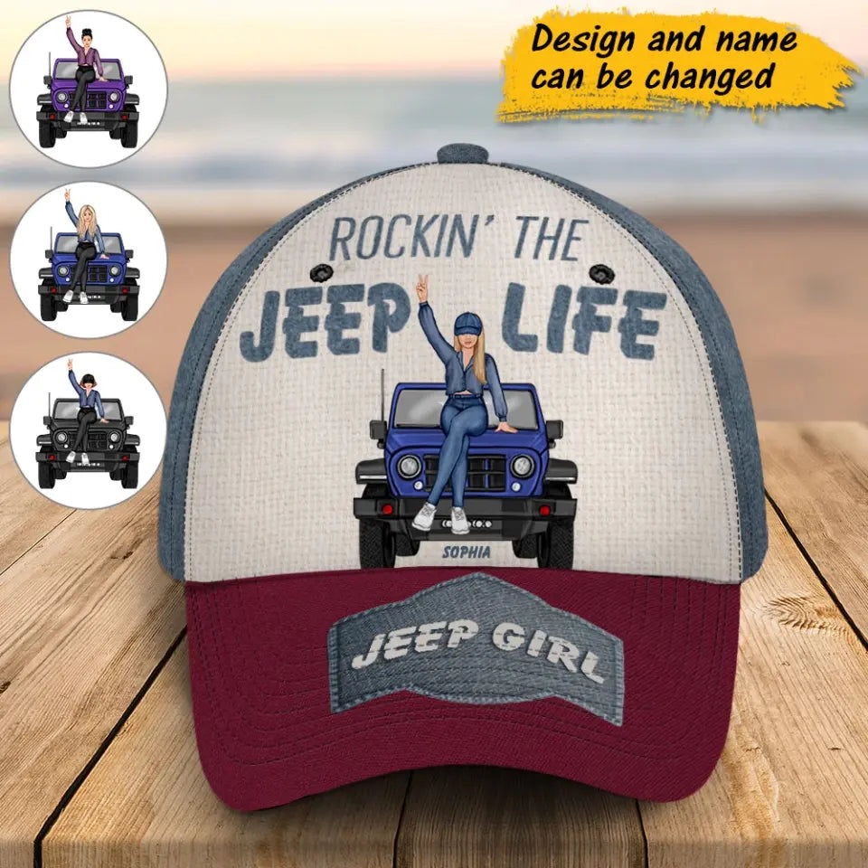 Personalized Rockin' The Jeep Life Jeep Girl Cap 3D Printed HN241718