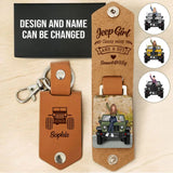 Personalized Jeep Girl Classy Sassy And A Bit Smart Assy Leather Keychain Printed HN241725