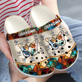 Personalized Grandma Butterflies With Kid Names Clogs Slipper ShoesPrinted LVA241732