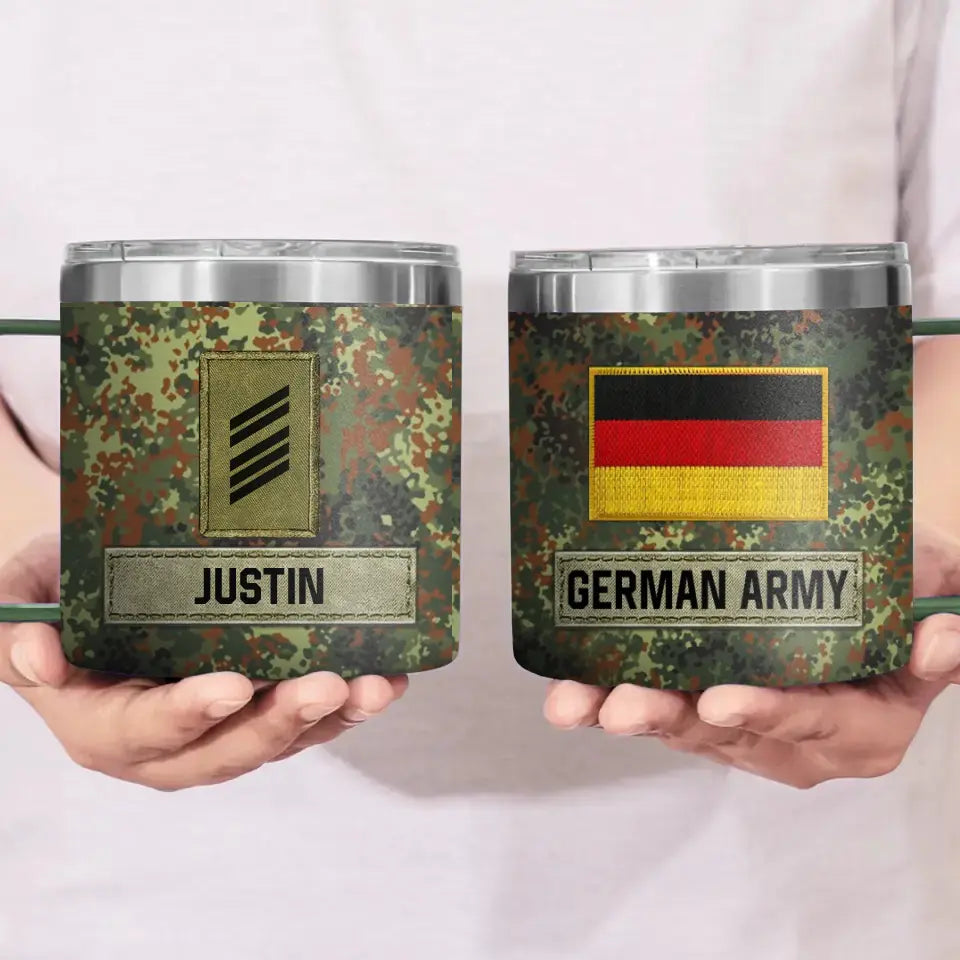 Personalized German Army Veteran Rank Camo Custom Name Coffee Cup 3D Printed AHVA241745