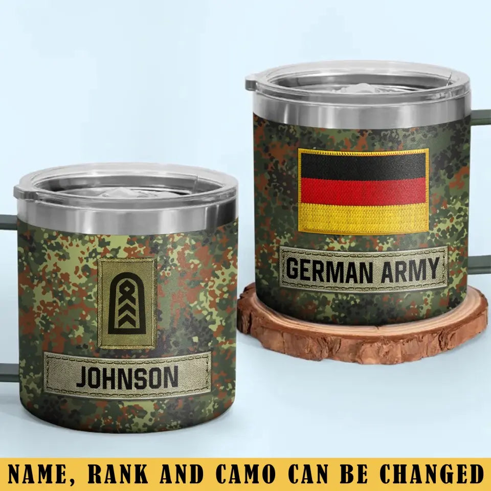 Personalized German Army Veteran Rank Camo Custom Name Coffee Cup 3D Printed AHVA241745