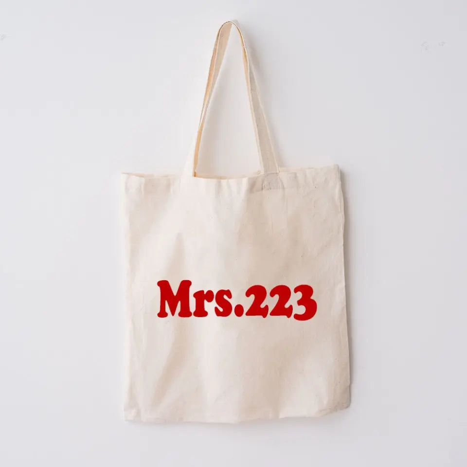 Personalized Love Firefighter Wife Fire ID Number Canvas Tote Bag Printed QTHN241744