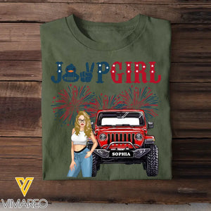 Personalized Jeep Girl Custom Name Independence Day 4th Gift T-shirt Printed HN241748