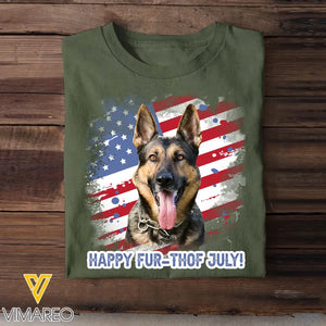 Personalized Upload Your Pet Photo Dog Lovers Cat Lovers Gift US Flag Independence Day 4th Gift T-shirt Printed QTHN241750