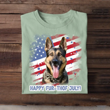 Personalized Upload Your Pet Photo Dog Lovers Cat Lovers Gift US Flag Independence Day 4th Gift T-shirt Printed QTHN241750