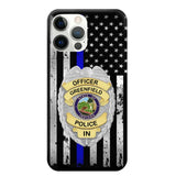 Personalized US Police Badge Police Officer US Flag Blue Line  Phonecase Printed LVA241798