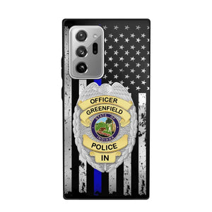 Personalized US Police Badge Police Officer US Flag Blue Line  Phonecase Printed LVA241798