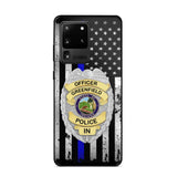 Personalized US Police Badge Police Officer US Flag Blue Line  Phonecase Printed LVA241798