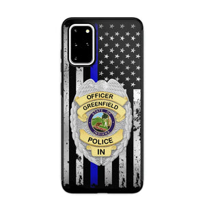 Personalized US Police Badge Police Officer US Flag Blue Line  Phonecase Printed LVA241798