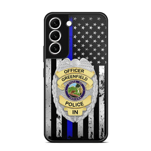 Personalized US Police Badge Police Officer US Flag Blue Line  Phonecase Printed LVA241798