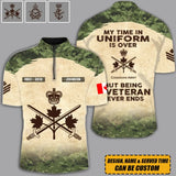 Personalized My Time In Uniform Is Over Canadian Army But Being A Veteran Never Ends Half Turtleneck Short Sleeve Polo Printed AHVQ241715