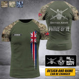 Personalized British Army Been There Done That & Damn Proud Of It British Veteran Camo Logo 3D T-shirt Printed AHVQ241819