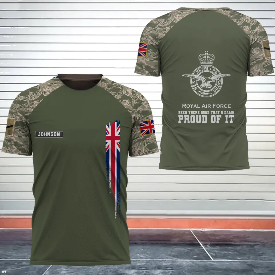 Personalized British Army Been There Done That & Damn Proud Of It British Veteran Camo Logo 3D T-shirt Printed AHVQ241819