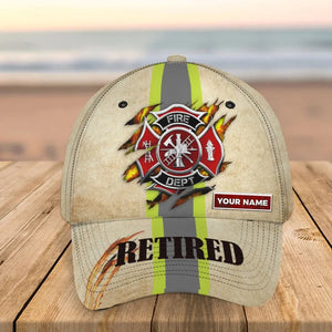 Personalized Retired US Firefighter Custom Name Firefighter Logo Cap 3D Printed AHHN241825