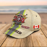 Personalized Retired Canadian Firefighter Custom Name Firefighter Logo Cap 3D Printed AHHN241825