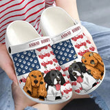 Personalized Dog Paw & Jeep US Flag Dog Lovers Gift Clogs Slipper Shoes Printed LVA241833