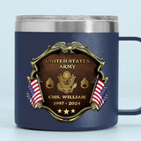 Personalized US Veteran Rank Gold & Service Time Coffee Cup 2D Printed AHHN241864