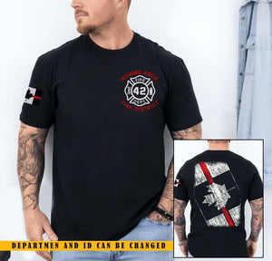 Personalized Canadian Firefighter ID Number Canadian Firefighter Department T-shirt Printed KVH241870