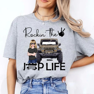 Personalized Rockin' The Jeep Life Jeep Girl T-shirt Printed HN241871