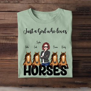 Personalized Horse Girl Just A Girl Who Loves Horses T-shirt Printed VQ241890