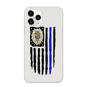 Personalized US Police Badge Police Officer US Flag Blue Line Phonecase Printed QTVQ241908