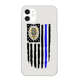 Personalized US Police Badge Police Officer US Flag Blue Line Phonecase Printed QTVQ241908