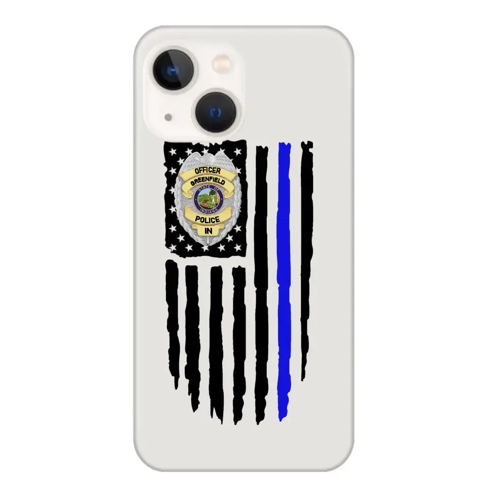 Personalized US Police Badge Police Officer US Flag Blue Line Phonecase Printed QTVQ241908