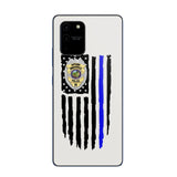 Personalized US Police Badge Police Officer US Flag Blue Line Phonecase Printed QTVQ241908