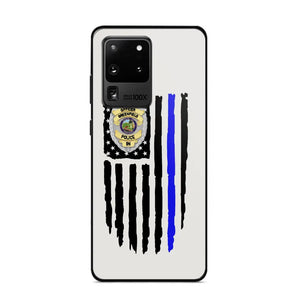 Personalized US Police Badge Police Officer US Flag Blue Line Phonecase Printed QTVQ241908