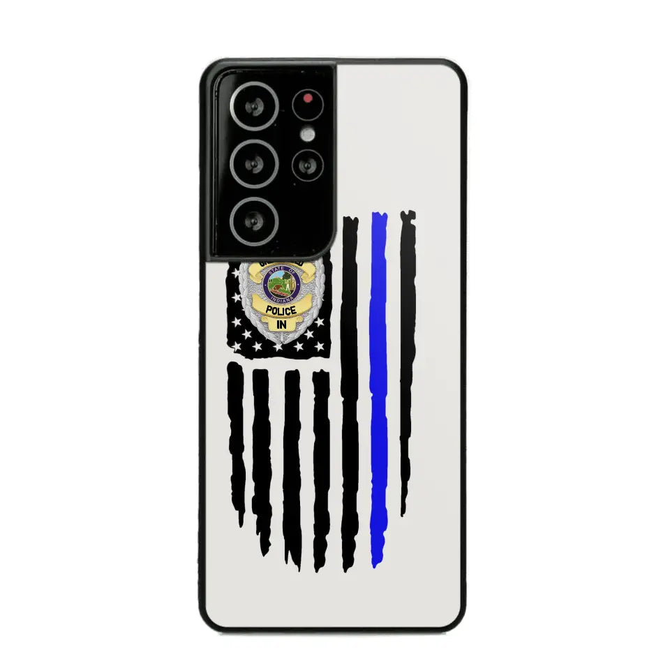 Personalized US Police Badge Police Officer US Flag Blue Line Phonecase Printed QTVQ241908