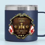 Personalized Canadian Army Veteran Rank Gold & Service Time Coffee Cup 2D Printed AHHN241815