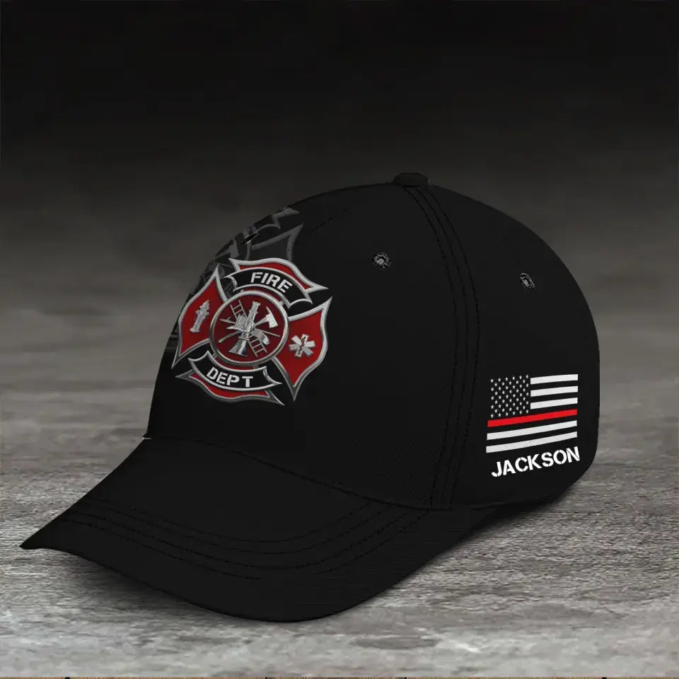 Personalized US Firefighter ID Number Firefighter Logo Cap 3D Printed QTKH241914