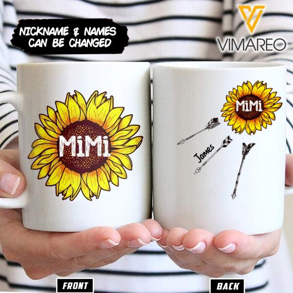 Sunflower grandma nickname personalized 3D Mug