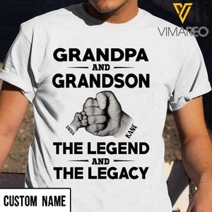 CUSTOMIZED NAME GRANDPA AND GRANDSON THE LEGEND AND THE LEGACY 1607N