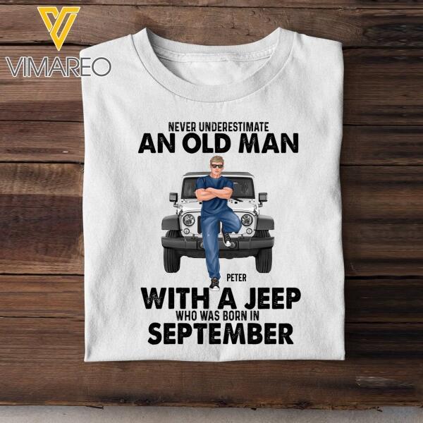 PERSONALIZED SEPTEMBER JEEP MAN TSHIRT TNMA0208