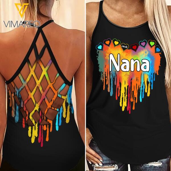 Personalized Nana Criss-cross Tanktop