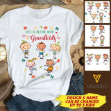 Customized Grandkids Grandmother Grandfather Tshirt Printed