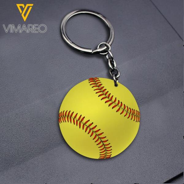 PERSONALIZED SOFTBALL ALUMKEYCHAIN PRINTED TNDT1410