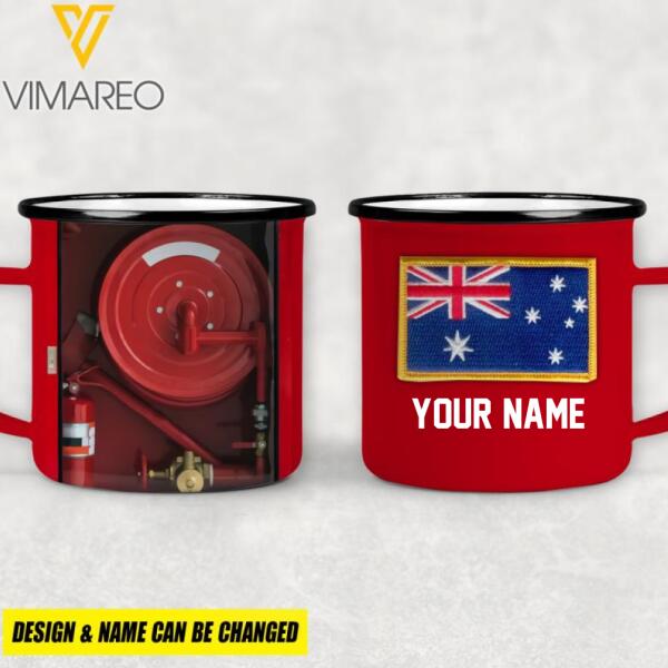 PERSONALIZED AUSTRALIAN FIREFIGHTER STEEL MUG 12OZ 3D PRINTED OCT-MQ20