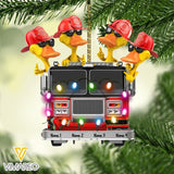 PERSONALIZED Duck Firefighter HANGING ORNAMENT CHRISTMAS OCT-MA26