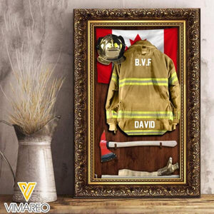 Personalized Canadian Firefighter Canvas Printed NOV-MA29