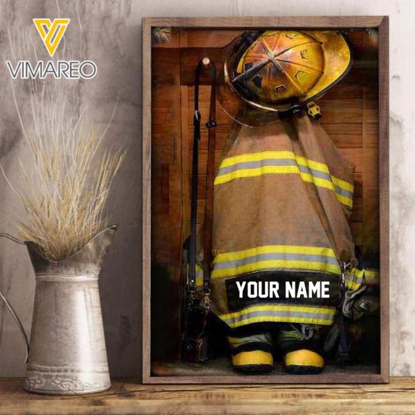 Personalized Firefighter Canvas Printed NOV-MQ30