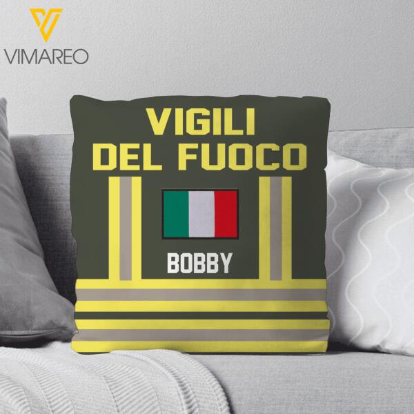 PERSONALIZED ITALIAN FIREFIGHTER PILLOW PRINTED DEC-HC04