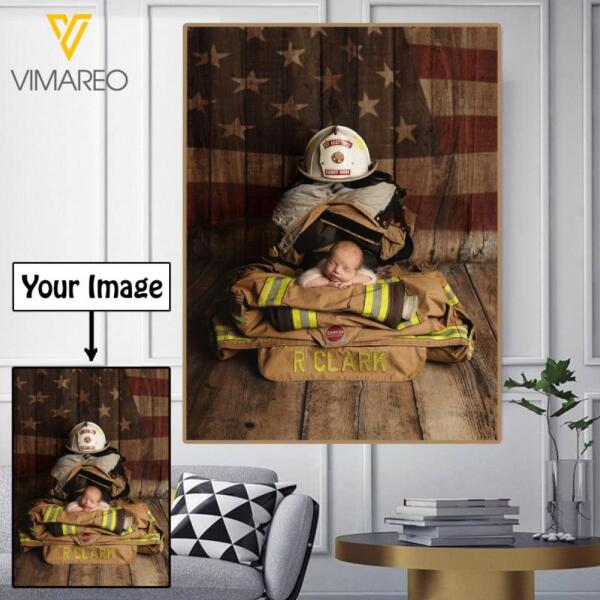 Personalized Firefighter Canvas Printed DEC-QH09