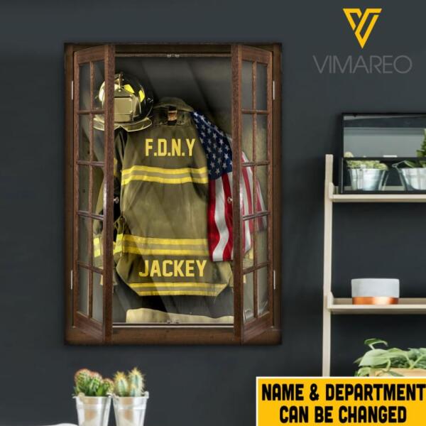 Personalized U.S Firefighter Canvas Printed DEC-HQ18