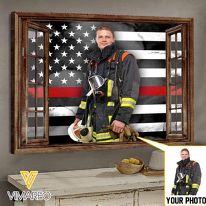 Personalized U.S Firefighter Canvas Printed DEC-HQ20