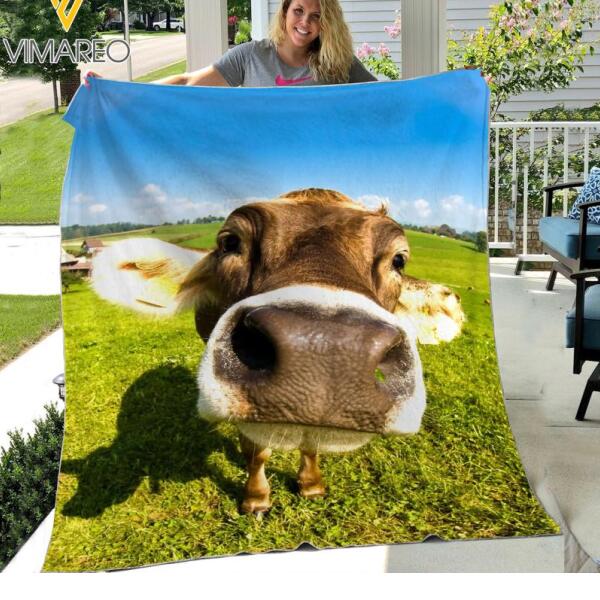 PERSONALIZED COW QUILT BLANKET PRINTED QTTN2101