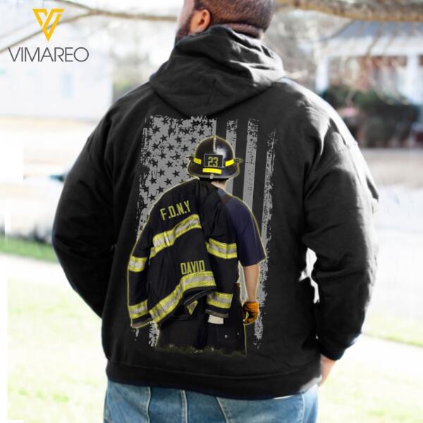 Personalized U.S Firefighter Hoodie Printed 22FEB-DT10